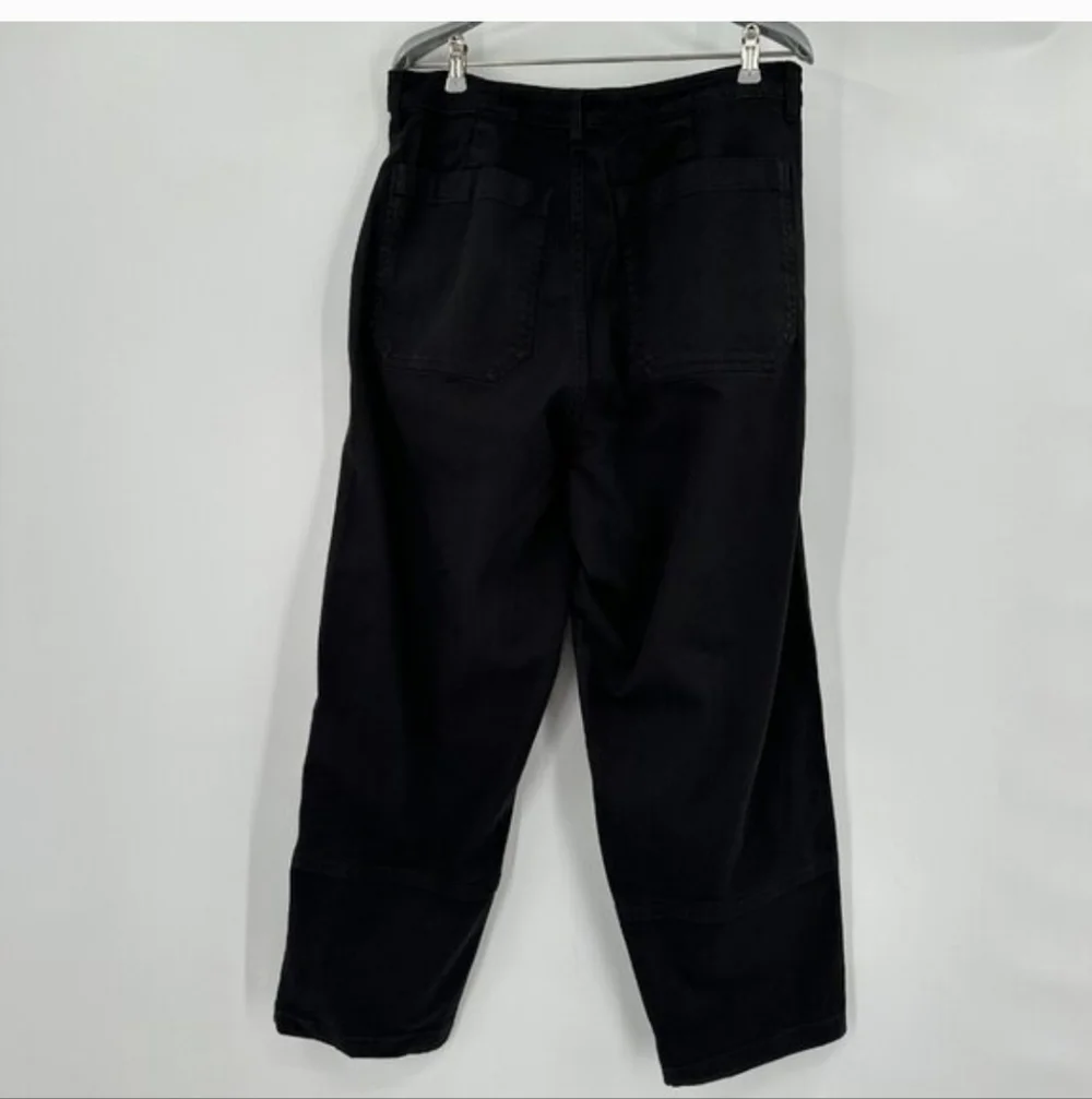 Quince Stretch Cotton Twill Barrel Leg Pants in Black sz 4/27 Womens Tapered NWT - Picture 3 of 3